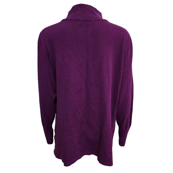 Susan Graver Purple Long Sleeve 1/4 Zip Pullover Sweater 2X - Picture 4 of 6